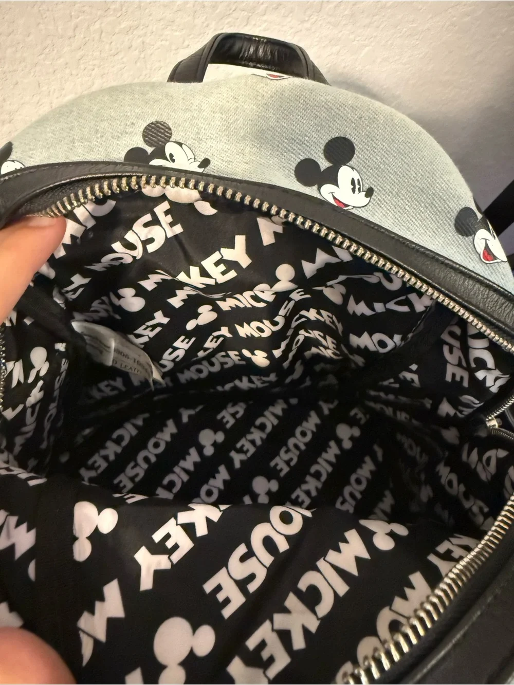 Loungefly Mickey Faces Mini Backpack - grey & Black